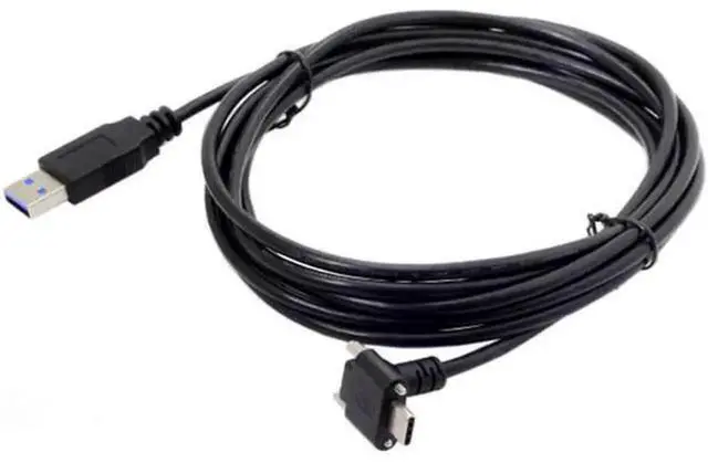 Alt view image 4 of 7 - 25FT 90-Degree Up-Down Angled USB 3.1 Gen2 Type-C to USB3.0 Locking Data Cable with Dual Screw Mount Connectors, Anti-Drop Secure Industrial Camera Transmission Cord, Long-Distance Stable High-Speed
