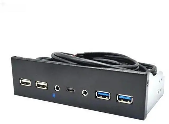 Main image of 5.25 Inch CD-ROM Bay Multi-Function Front Panel Hub, 1 USB3.1 Type-C + 2 USB3.0 + 2 USB2.0 Ports with HD 3.5mm Audio & Mic Jack, Internal Desktop Chassis I/O Expansion Module, Compatible with ASUS/MSI