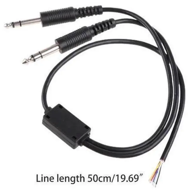 Alt view image 2 of 6 - 3.5mm Noise Cancelling Headset Extension Cable with U174U Helicopter Plug, Professional Aviation Gaming Headphone Audio Extension Cord, Anti-Interference Low-Noise Transmission Wire for Flight Helmet