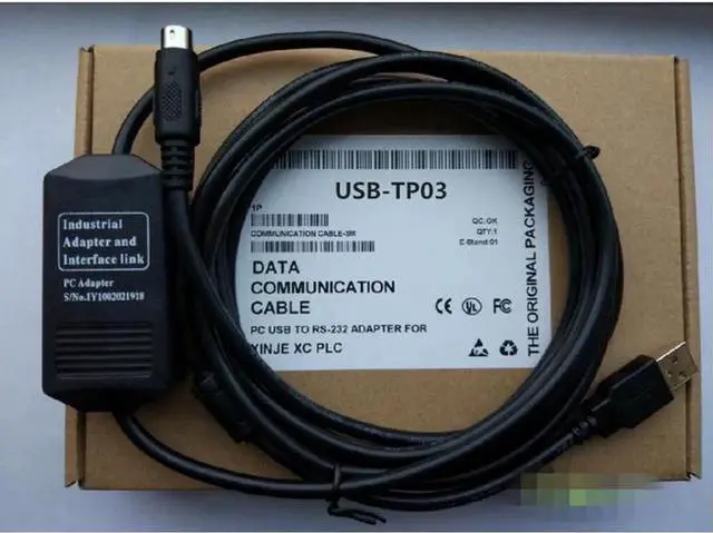 Main image of 1PC USB-TP03 PLC Programming Cable, Compatible with TECO Taian TP03 Series PLC, USB to MD8 Download Communication Cable