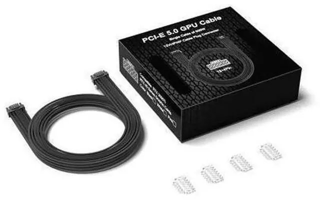 Alt view image 4 of 6 - PCIe 5.0 12+4P 12VHPWR Male to Male GPU Power Cable, White Nylon Braided Modular PSU Cable for RTX 3090Ti 4070Ti 4080 4090 Graphics Card