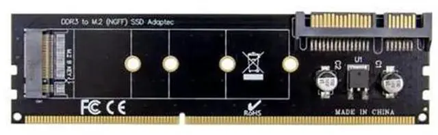 Main image of DDR3 Memory Slot to M.2 NGFF SATA SSD Expansion Adapter Card, Convert Standard Laptop DDR3 RAM Slot to M.2 SATA SSD Interface Storage Upgrade Board, Compatible with ASUS Gigabyte MSI Dell HP Lenovo No