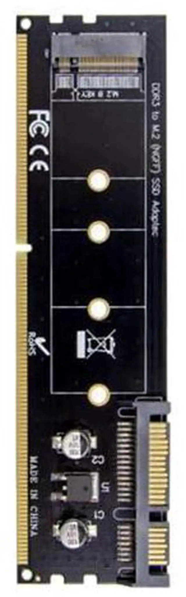 Alt view image 4 of 5 - DDR3 Memory Slot to M.2 NGFF SATA SSD Expansion Adapter Card, Convert Standard Laptop DDR3 RAM Slot to M.2 SATA SSD Interface Storage Upgrade Board, Compatible with ASUS Gigabyte MSI Dell HP Lenovo No