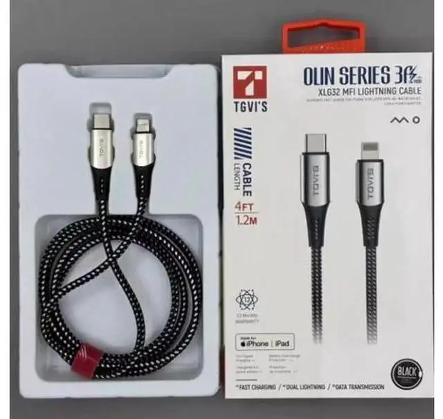 Alt view image 3 of 4 - TGVL Original C94 MFi Certified USB-C to Lightning PD Fast Charging & Data Sync Cable, 20W/27W Power Delivery Charger Cord, Full Compatible with Apple iPhone 15 14 13 Pro 12 Series, iPad Lightning Tab