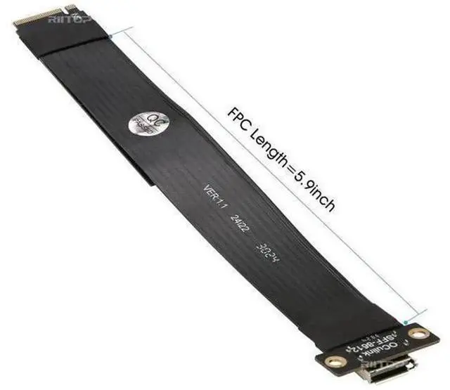 Alt view image 5 of 6 - 15cm M.2 NVMe PCIe 4.0 x4 to OCuLink SFF-8612 Extender Cable, SFF-8612 to SFF-8611 4i Host Adapter Cord for External eGPU Dock & U.2 NVMe SSD Expansion, Compatible with Minisforum ASUS Gigabyte Superm