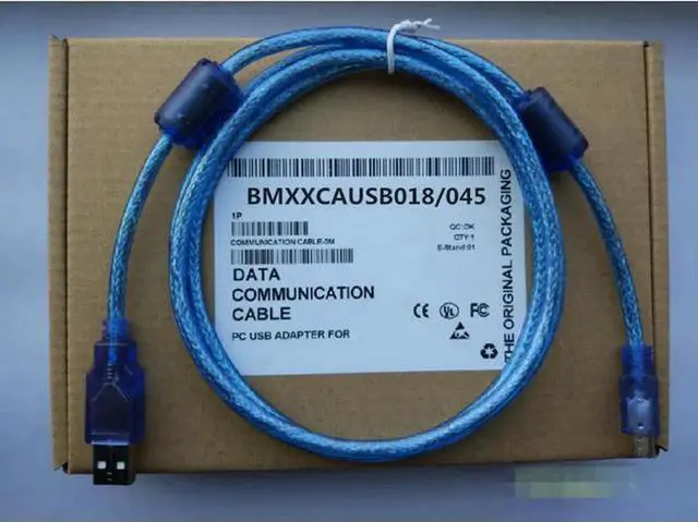 Main image of New PLC Programming Download Cable BMXXCAUSB018 BMXXCAUSB045 USB A to Mini USB Cord for M340 M221 Series PLC Processors, Stable Industrial Communication Wire for Program Upload Download Parameter