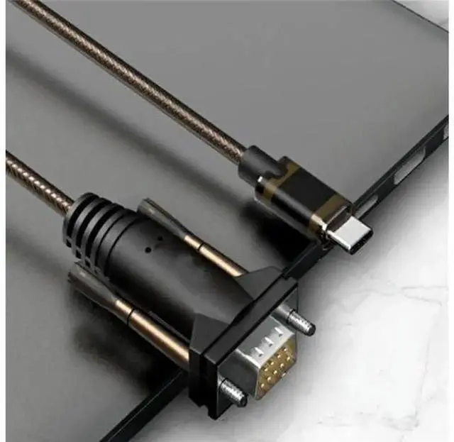 Main image of 1.5m USB3.1 Type-C to DB9 RS232 Serial COM Port Converter Adapter Cable, High-Speed USB-C to D-SUB9 Serial Communication Cord for Industrial PLC Debugging, CNC Equipment, Scanner, POS Machine, Router