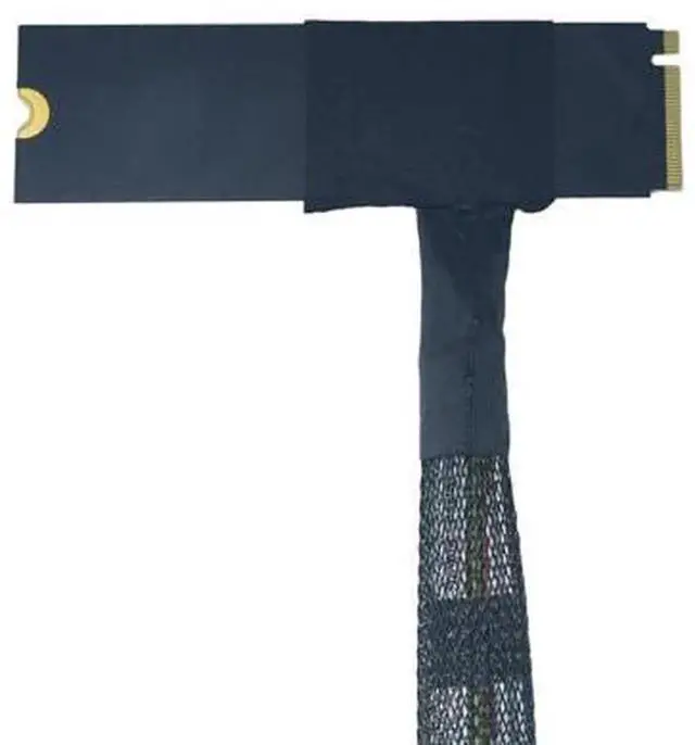 Alt view image 3 of 5 - LetLinkSo PCIe 5.0 M.2 Key-M to SFF-8639 U.2 NVMe SSD Extension Cable, 50cm/1.6ft Bottom Side Exit Riser Cord with Independent 15Pin SATA Power, Full 128Gbps PCIe 5.0 x4 Bandwidth, Backward PCIe 4.0/3