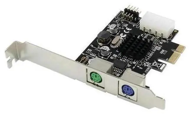 Main image of PCI-E to Dual PS/2 Expansion Adapter Card with MCS9990 Chip, PCIe X1 PS2 Round Port Extender for Traditional PS/2 Keyboard & Mouse, Plug-and-Play Driver-Free Design, Internal Desktop PCI Express Expan