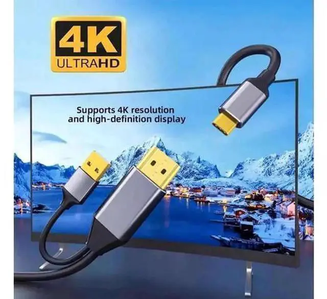 Alt view image 7 of 7 - 2.0m Reversed HDMI to USB-C Male Cable, 4K HDMI Source Input to Type-C Output Cord, Bidirectional Signal Conversion Wire for Touch Screen Displays, Laptops, Monitors & HDTV, Stable 4K Video Audio Tran