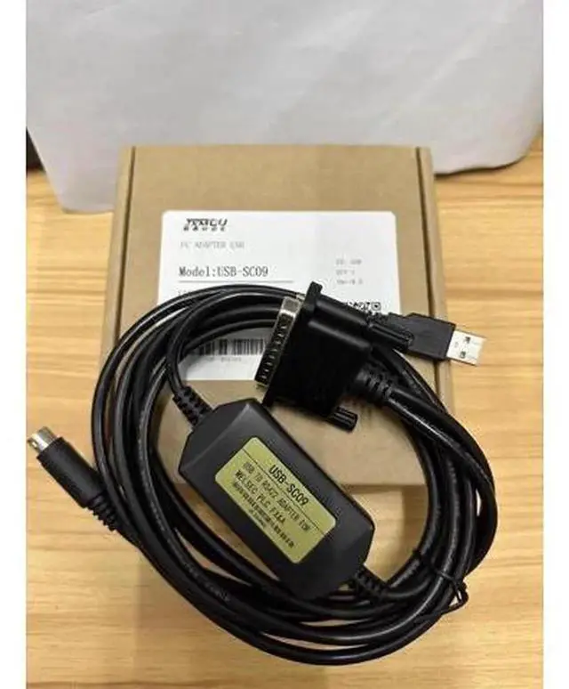 Main image of USB-SC09 PLC Programming Download Cable Dedicated for Mitsubishi FX1N FX2N FX1S FX3U Series Controllers, USB to RS422 Communication Data Wire with Built-in Signal Conversion Chip, Dual LED Indicator,