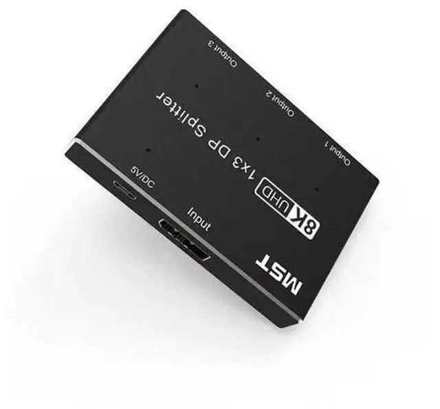 Alt view image 6 of 7 - DP 1.4 MST SST 1 In 3 Out 8K DisplayPort Splitter Hub, Supports 8K@30Hz & 4K@120Hz Triple Screen Expansion Adapter, 1 DP Ultra HD Source to 3 DP Monitors, Multi-Monitor Video Hub for Design Trading