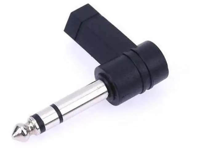 Alt view image 4 of 4 - 90 Degree Right Angle Audio Adapter, 3.5mm TRS Male to 6.35mm 1/4 Inch Mono Stereo Female Jack Converter, Low Profile L-Shaped Plug Connector for Headphones, AUX Cables, Speakers, Guitars, Mixers, Amp