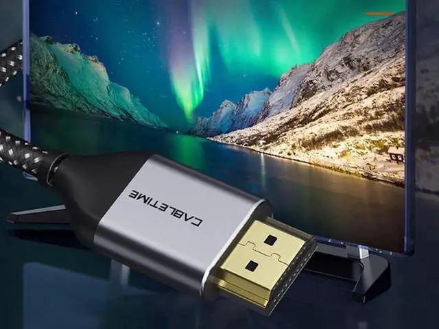 Alt view image 4 of 6 - 1m/3.3ft Nylon Braided DP 1.4 Cable, Male to Male Ultra HD DisplayPort Cord Supporting 8K@60Hz 4K@144Hz, Max 48Gbps Bandwidth with HDR & HDCP, High Refresh Rate Video Wire for Desktops,