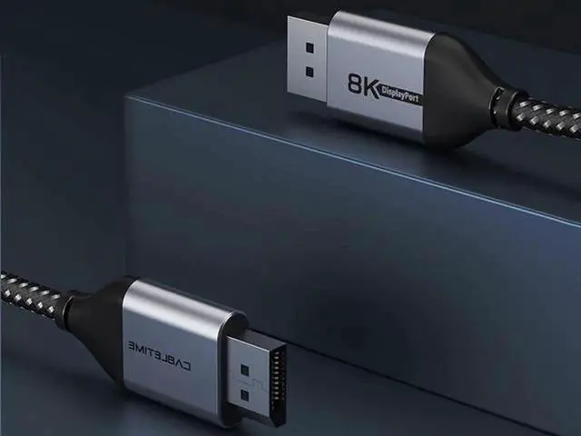 Alt view image 6 of 6 - 1m/3.3ft Nylon Braided DP 1.4 Cable, Male to Male Ultra HD DisplayPort Cord Supporting 8K@60Hz 4K@144Hz, Max 48Gbps Bandwidth with HDR & HDCP, High Refresh Rate Video Wire for Desktops,