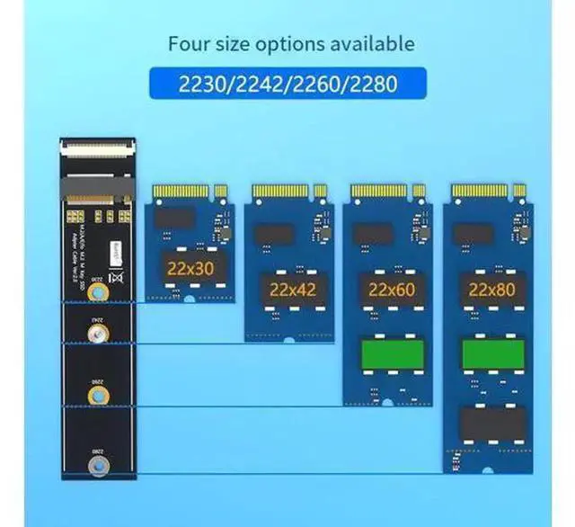 Alt view image 2 of 6 - M.2 Key M to Key A+E Flexible FPC Extension Cable Adapter, NVMe SSD Converter Expansion Card, Thin Flat Soft Ribbon Wire for Extending M.2 NVMe Storage to A+E Slot, Low Profile Bendable PCB Extension