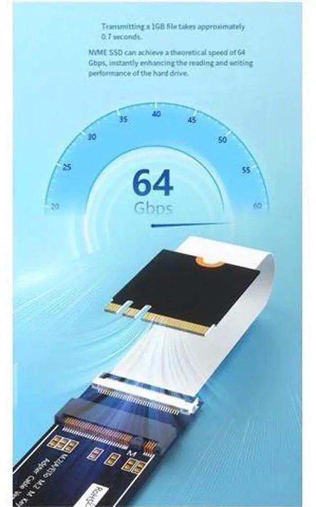 Alt view image 3 of 6 - M.2 Key M to Key A+E Flexible FPC Extension Cable Adapter, NVMe SSD Converter Expansion Card, Thin Flat Soft Ribbon Wire for Extending M.2 NVMe Storage to A+E Slot, Low Profile Bendable PCB Extension