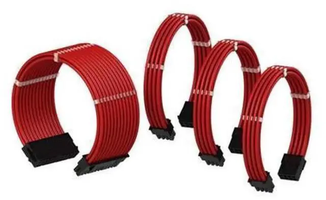 Alt view image 6 of 7 - 25CM White Braided Extension Cables Set with Silicone Cable Sleeves, Full Complete Power Module Wires Including Motherboard Cables & GPU Extension Cords, Soft Silicone Protective Wire Cover, Neat Brai