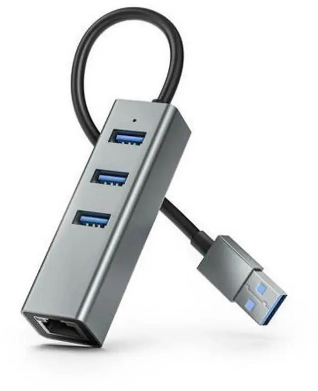 Main image of Aluminum USB-C Gigabit Ethernet Hub, Type-C to RJ45 LAN Network Adapter Compatible with MacBook, Dell, Lenovo, HP, Samsung, Huawei, Plug-and-Play Wired Network Converter for Office & Home Use