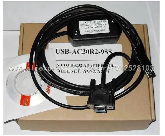 Main image of USB-AC30R2-9SS PLC Programming Cable, USB to DB9 RS232 Communication Download Cord Compatible with Mitsubishi A970, A985GOT A900 Series Touch Screen HMI, Industrial Stable Data Transfer Wire