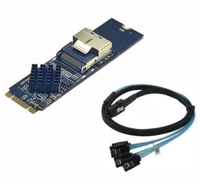 Main image of M.2 NVME to Mini SAS SFF-8087 Expansion Controller Card, 4-Port SATA 3.0 6Gbps HDD & SSD Adapter Card, SFF8087 to M2 NVME Storage Expansion Card for PC Storage Array Build