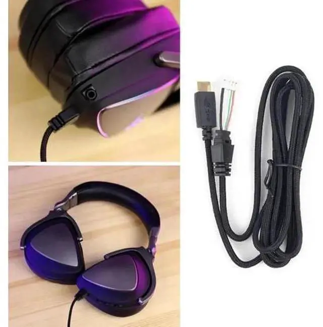 Alt view image 6 of 6 - Open-End Bare Wire Replacement Stereo Headphone Cable, DIY Repair Audio Cord Compatible with ROG Gaming Headsets