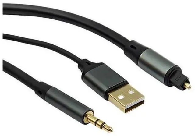 Alt view image 3 of 5 - 1-to-2 TOSLINK Optical USB Powered Digital to Analog DAC Audio Converter, Optical to Dual 3.5mm Jack Audio Adapter with Built-in Decoding Chip