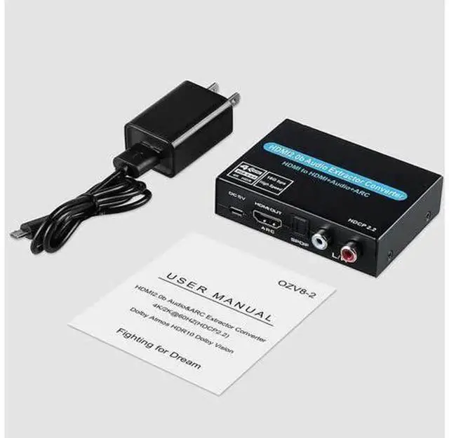 Alt view image 3 of 5 - Torpedo Nova HDMI 2.0 Audio Extractor, HDMI Input to HDMI Output + ARC + Optical SPDIF + RCA Analog Audio Converter, Support HDCP 2.2 & Independent Audio Playback