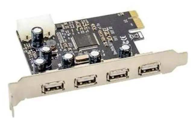 Alt view image 3 of 4 - PCIe X1 to 4 Port USB 3.0 Expansion Card with MSC9990 Chipset, Internal Desktop USB Adapter with 4-Pin Auxiliary Power Supply