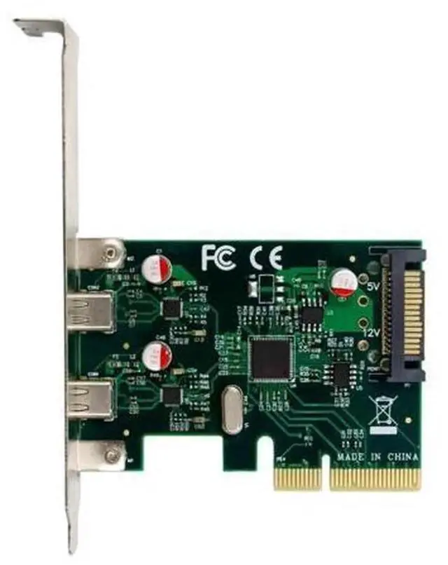Main image of PCIe X1 to 2-Port USB 3.1 Gen1 Type-C Expansion Card with ASMedia ASM1142 Chip, Internal USB-C Adapter for Desktop PC