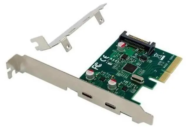 Alt view image 2 of 5 - PCIe X1 to 2-Port USB 3.1 Gen1 Type-C Expansion Card with ASMedia ASM1142 Chip, Internal USB-C Adapter for Desktop PC