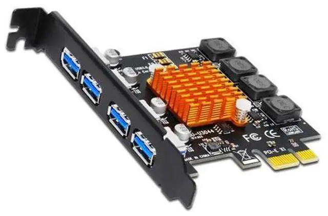 Alt view image 2 of 6 - 4-Port PCIe USB 3.0 Expansion Card with NEC Chipset, Bus-Powered High-Speed USB 3.0 Adapter for Desktop PC, No Extra Power Supply Needed