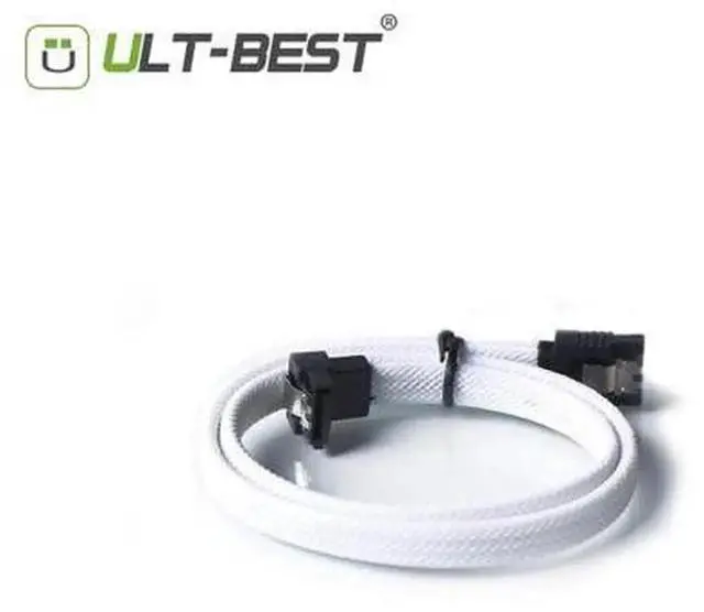Alt view image 3 of 5 - 5 Pack 50CM Nylon Braided SATA 3.0 7Pin Right Angle Data Cables, 6Gbps HDD SSD Cord Green & Red, Universal for Samsung WD Seagate Kingston Crucial All SATA Hard Drive Brands