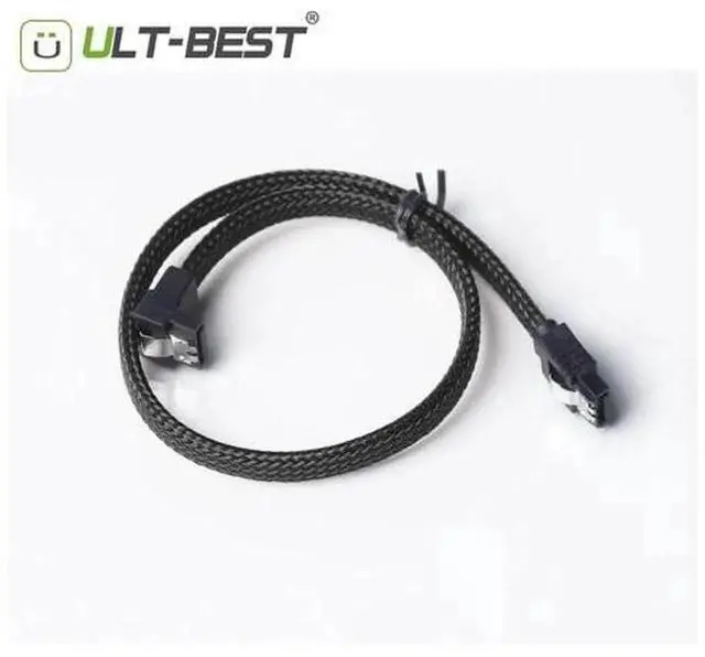 Alt view image 2 of 5 - 5 Pack 50CM Nylon Braided SATA 3.0 7Pin Right Angle Data Cables, 6Gbps HDD SSD Cord Green & Red, Universal for Samsung WD Seagate Kingston Crucial All SATA Hard Drive Brands