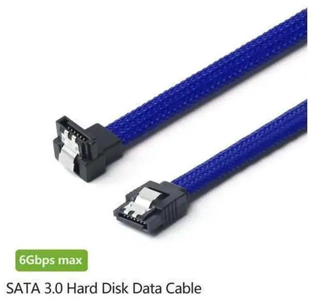 Alt view image 5 of 5 - 5 Pack 50CM Nylon Braided SATA 3.0 7Pin Right Angle Data Cables, 6Gbps HDD SSD Cord Green & Red, Universal for Samsung WD Seagate Kingston Crucial All SATA Hard Drive Brands