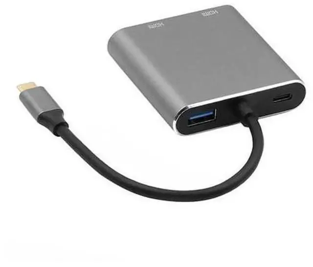 Alt view image 2 of 5 - 4-in-1 USB-C Hub 4K Video Splitter Adapter, USB 3.0 High Speed Docking Station with Dual PD Fast Charging Compatible with Windows & Mac OS