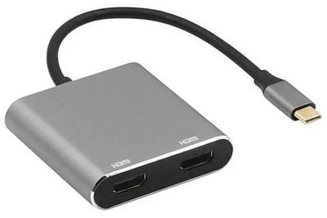 Alt view image 5 of 5 - 4-in-1 USB-C Hub 4K Video Splitter Adapter, USB 3.0 High Speed Docking Station with Dual PD Fast Charging Compatible with Windows & Mac OS