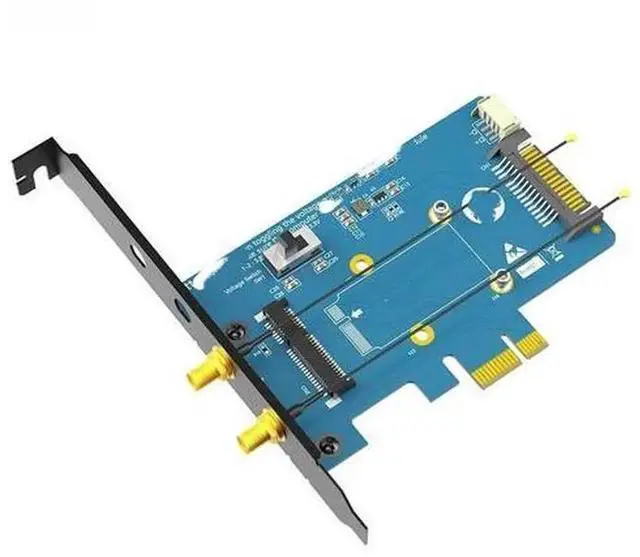 Main image of Mini PCIe to PCIe X1 4G LTE Adapter Card with SIM Card Slot & Dual Antennas, Supports 3G/4G/LTE Wireless Module for Desktop PC