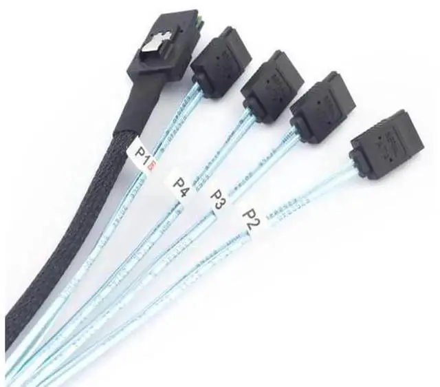 Alt view image 2 of 5 - 0.5m SAS 8087 to 4 Ports SATA Internal Server Cable Without Snap Terminals, High Speed Storage Connection Cord