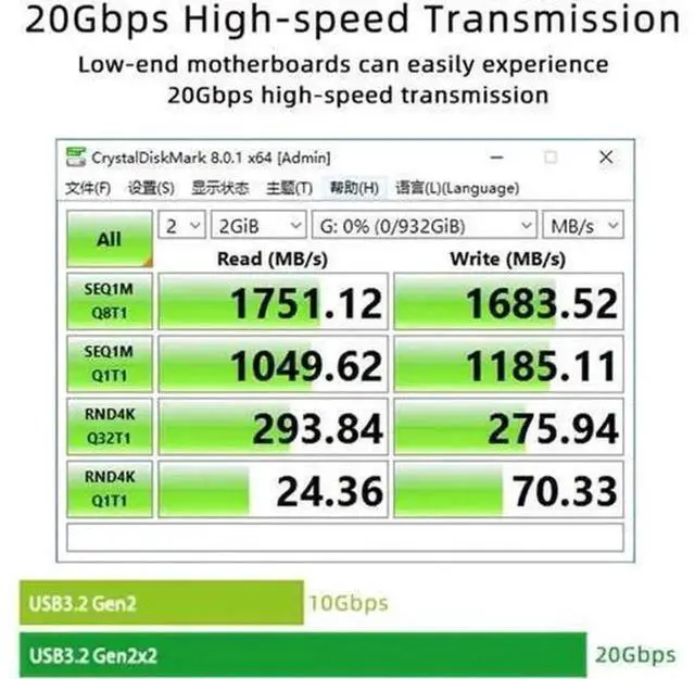 Alt view image 6 of 6 - USB 3.2 Gen2 20Gbps Type-C to PCIe 4X Expansion Card Adapter for Desktop Motherboard
