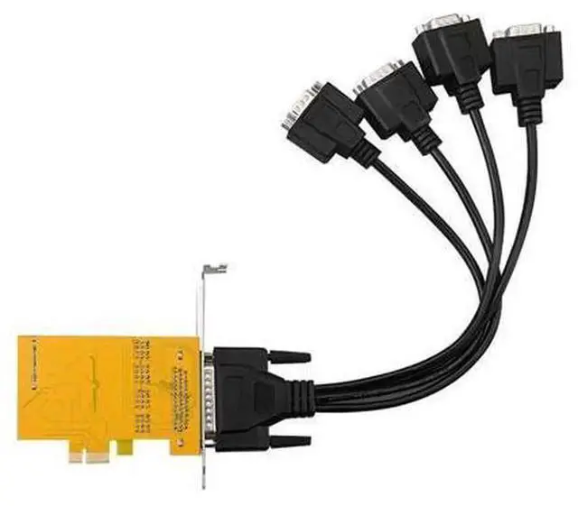 Alt view image 3 of 4 - PCIe to 4-Port RS232 Serial Expansion Card with SATA Power Supply, DB9 Serial Adapter with Independent Power Output for Industrial PLC Debugging & Equipment Control