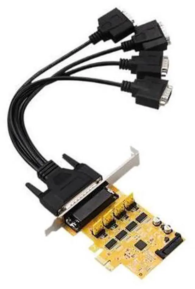 Alt view image 4 of 4 - PCIe to 4-Port RS232 Serial Expansion Card with SATA Power Supply, DB9 Serial Adapter with Independent Power Output for Industrial PLC Debugging & Equipment Control