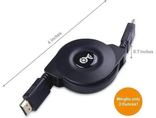Alt view image 6 of 7 - 3.3FT Retractable HDMI Cable, 4K@60Hz HDR High Speed HDMI Cord, Compact Stretchable HDMI Wire for Laptops Monitors Projectors Game Consoles