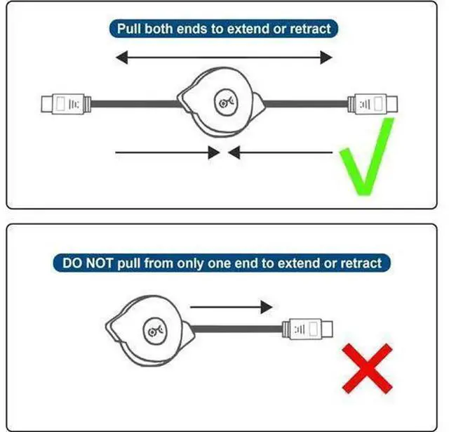 Alt view image 2 of 7 - 3.3FT Retractable HDMI Cable, 4K@60Hz HDR High Speed HDMI Cord, Compact Stretchable HDMI Wire for Laptops Monitors Projectors Game Consoles