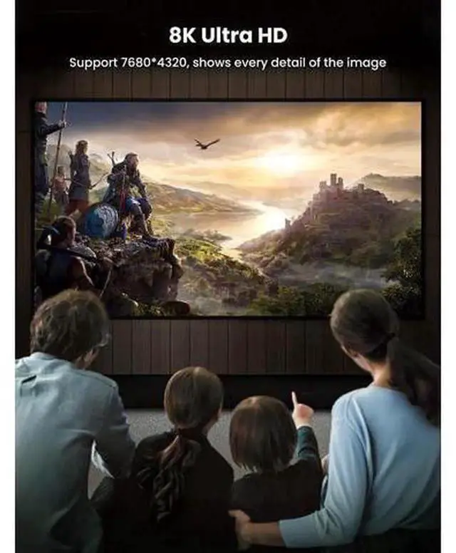 Alt view image 5 of 7 - UGREEN 8K DisplayPort 1.4 Cable 10ft Nylon Braided Male to Male DP Cord, 8K60Hz 4K144Hz 1080P165Hz HDR Gaming Cable Compatible with Dell ASUS BenQ LG MSI AOC Samsung HP Monitors NVIDIA AMD GPU PC HDTV