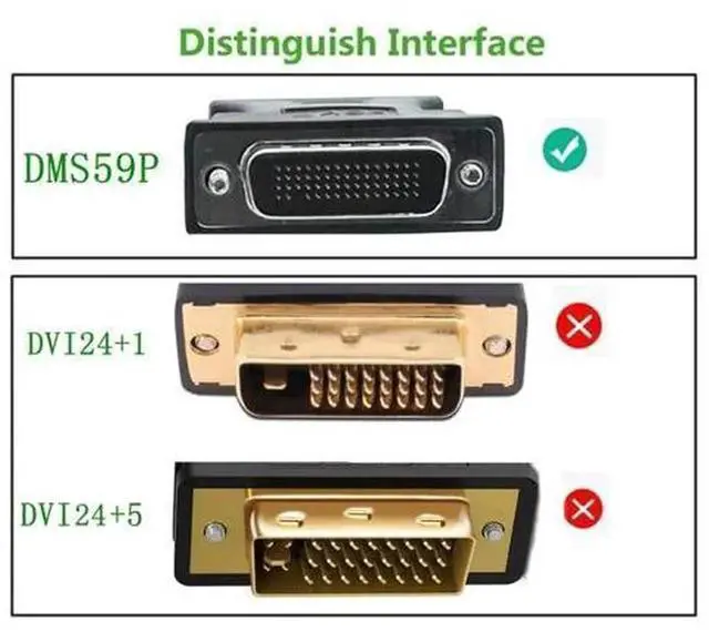 Alt view image 5 of 5 - 59 Pin Male to Dual DVI VGA DisplayPort Splitter Extension Cable Adapter, Multi-Monitor Video Splitter Cord for Discrete Graphics Card, Supports Simultaneous Display Output for Desktop Gaming Monitor