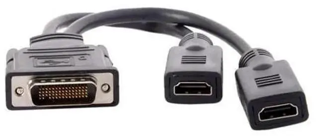 Alt view image 2 of 5 - 59 Pin Male to Dual DVI VGA DisplayPort Splitter Extension Cable Adapter, Multi-Monitor Video Splitter Cord for Discrete Graphics Card, Supports Simultaneous Display Output for Desktop Gaming Monitor