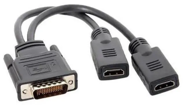 Alt view image 3 of 5 - 59 Pin Male to Dual DVI VGA DisplayPort Splitter Extension Cable Adapter, Multi-Monitor Video Splitter Cord for Discrete Graphics Card, Supports Simultaneous Display Output for Desktop Gaming Monitor