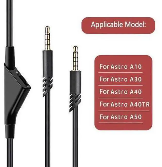 Alt view image 5 of 6 - Replacement Audio Extension Cable with Mute & Volume Control, Compatible with Astro A10 A30 A40 A40TR Gaming Headset, Inline Volume Adjustment Mute Switch Wire, Durable Braided Headphone Cord for Game