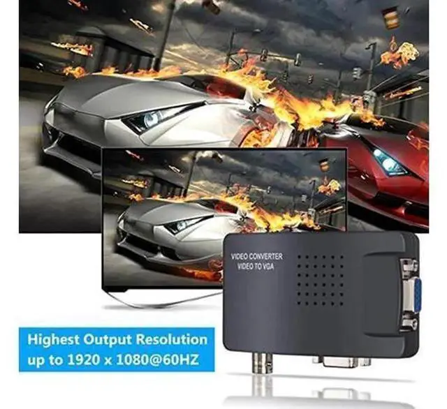 Alt view image 5 of 5 - S-Video & VGA Input to VGA Output HD Video Converter Adapter, Support 1080P Full HD Signal Conversion, Dual Input Interface Compatible with PC Laptop CCTV Camera to Monitor Projector Display, Plug-and